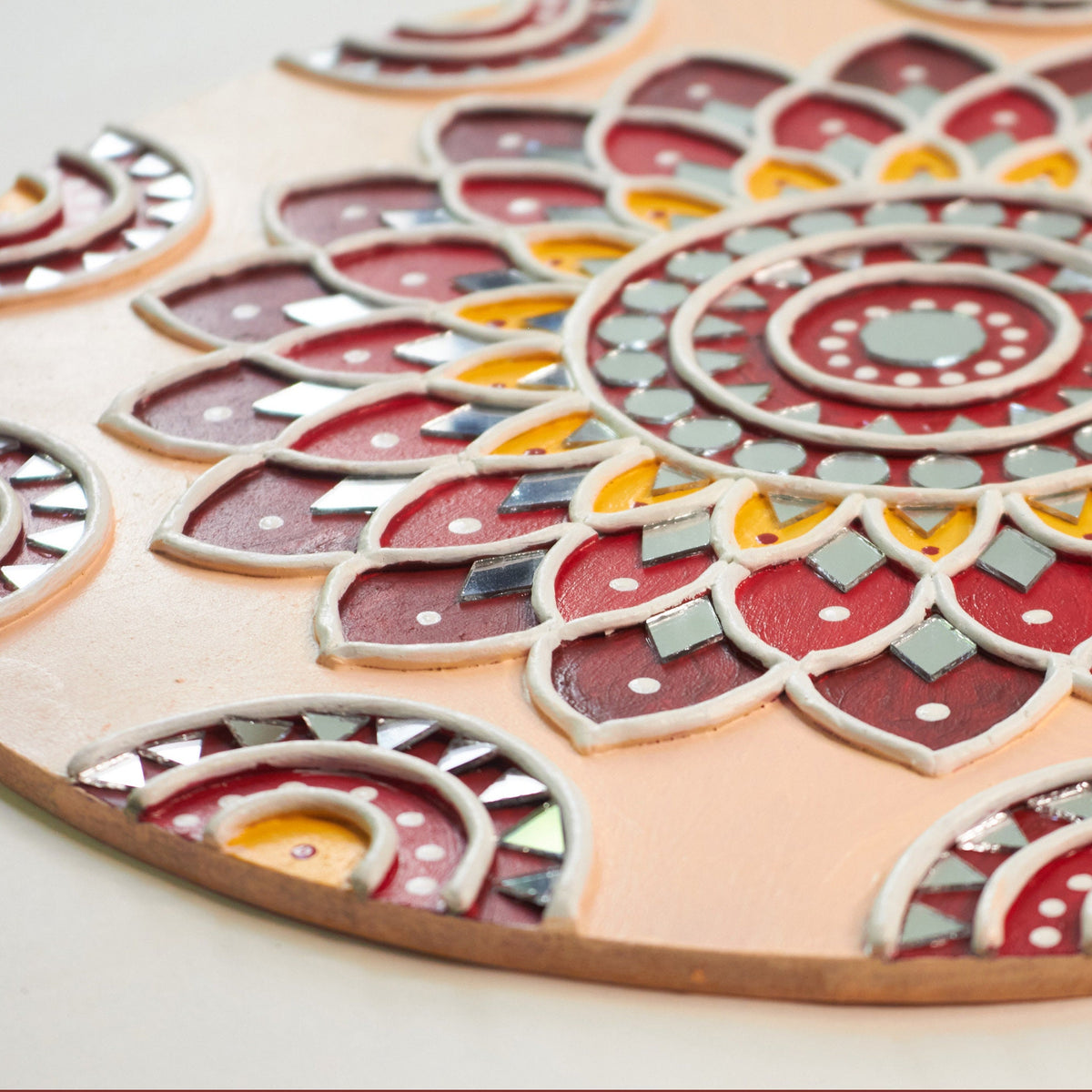 Lippan Mandala Wall Art, Mud Mirror Indian Folk Decor