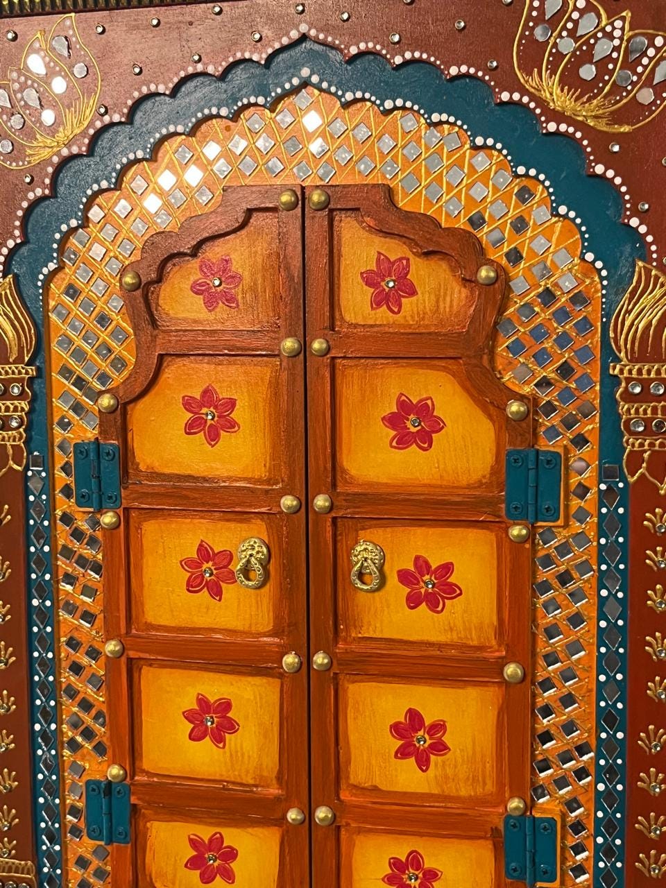 Handmade Jodhpuri Jharokha Mirror | Rajasthani Wall Hanging | Ethnic Home Accent | Housewarming Gift