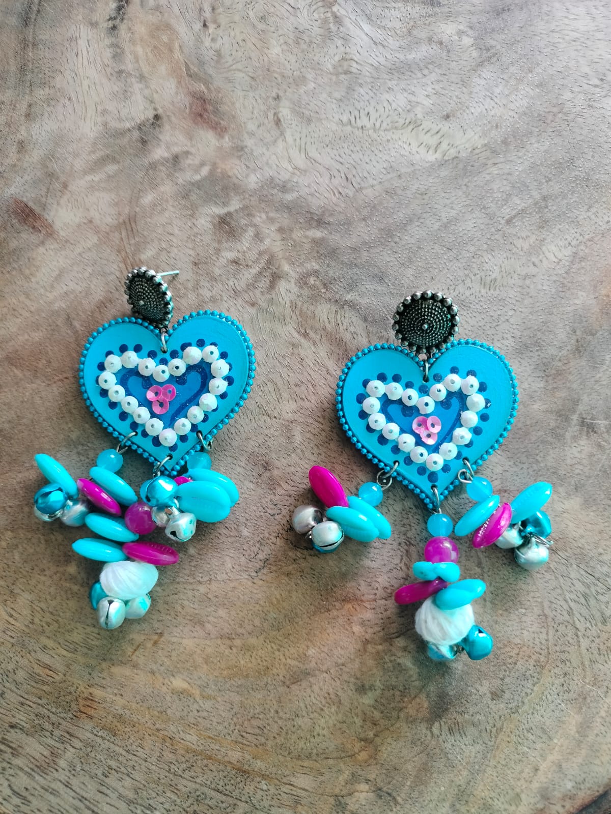Evil Eye Heart Statement Earrings - 4 Color Variations 💜