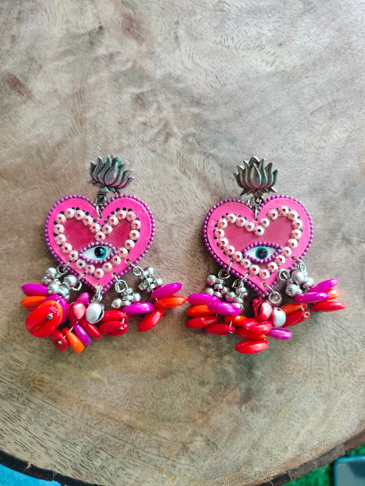 Evil Eye Heart Statement Earrings - 4 Color Variations 💜