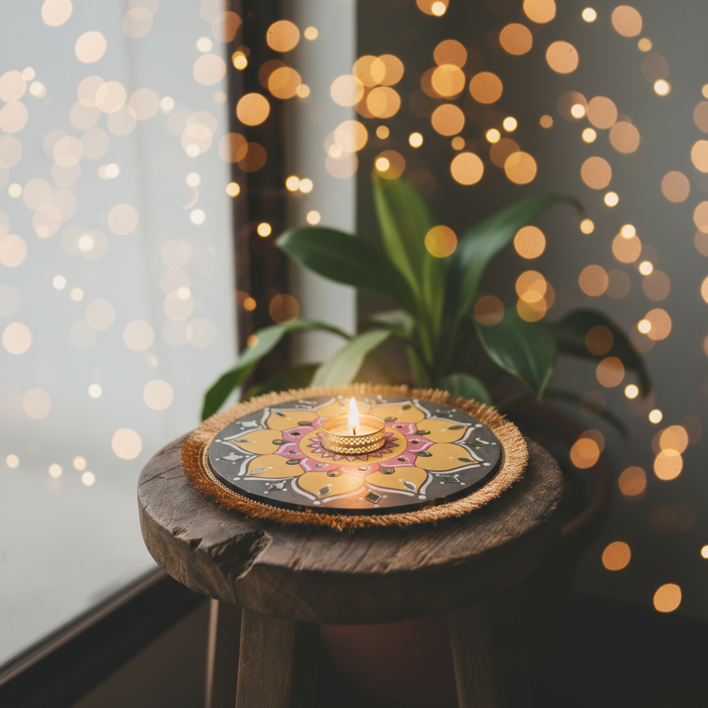 🌸 Hand-Painted Mandala Rangoli Plate – 6 Designs