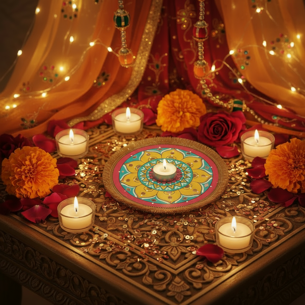 🌸 Hand-Painted Mandala Rangoli Plate – 6 Designs