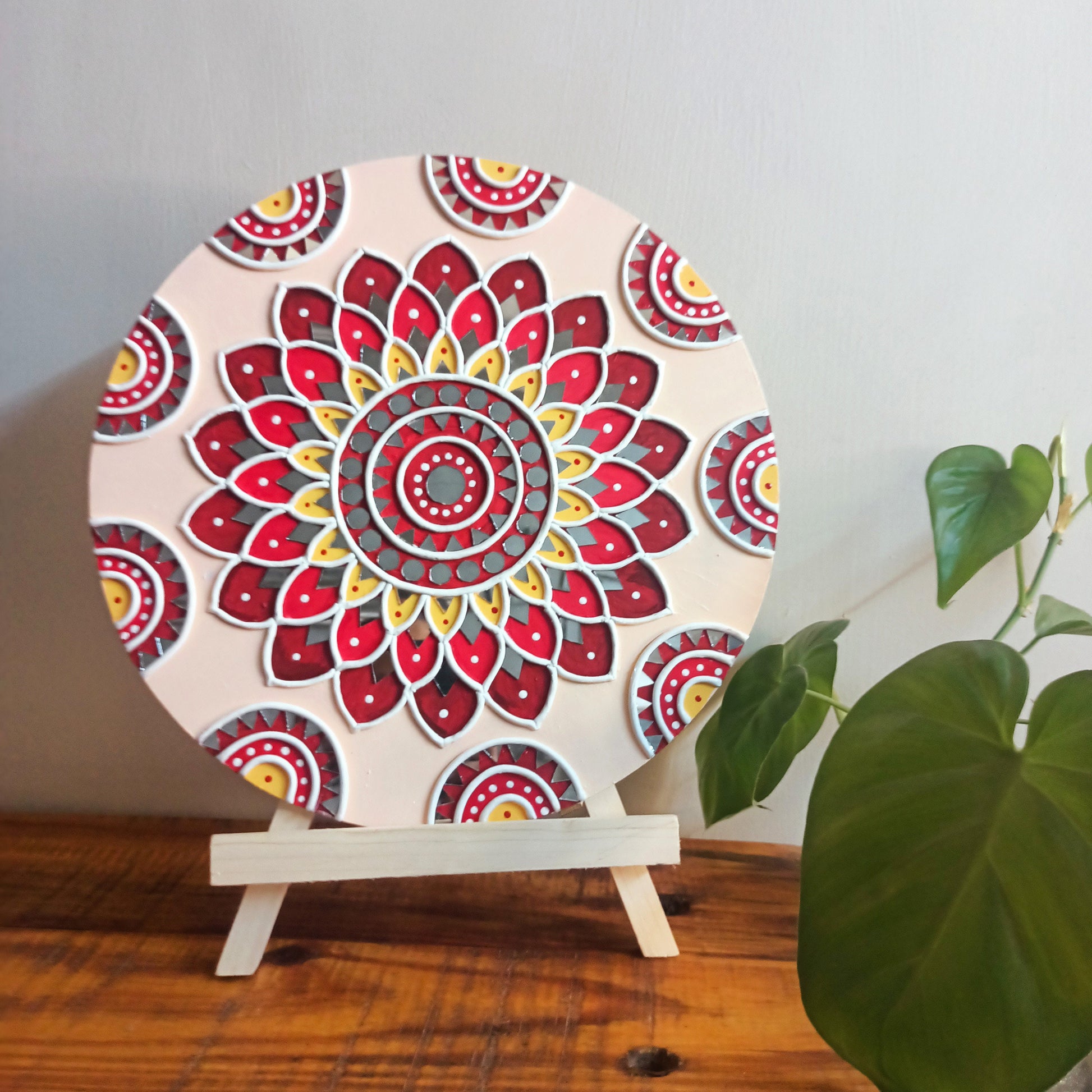 Lippan Mandala Wall Art, Mud Mirror Indian Folk Decor