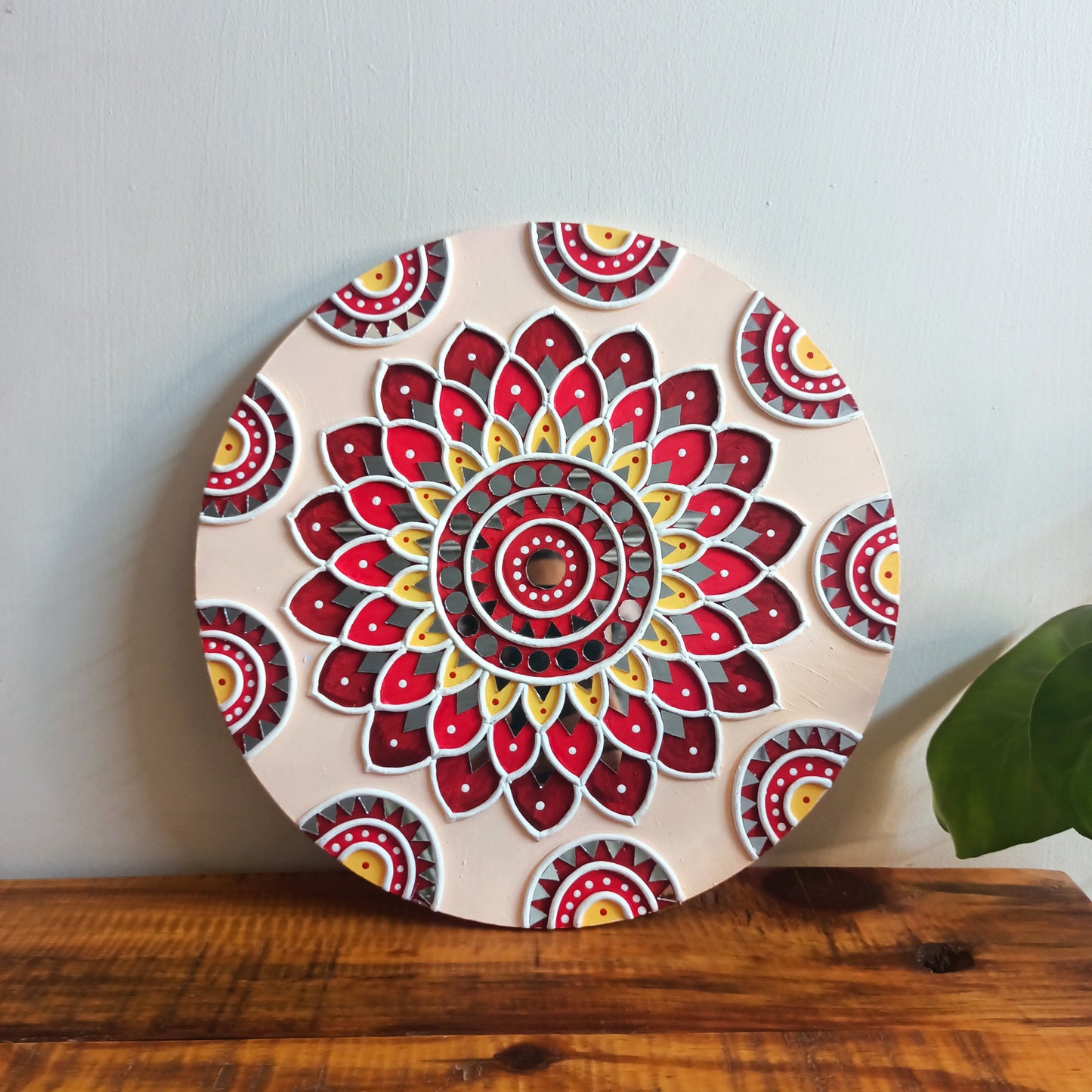Lippan Mandala Wall Art, Mud Mirror Indian Folk Decor