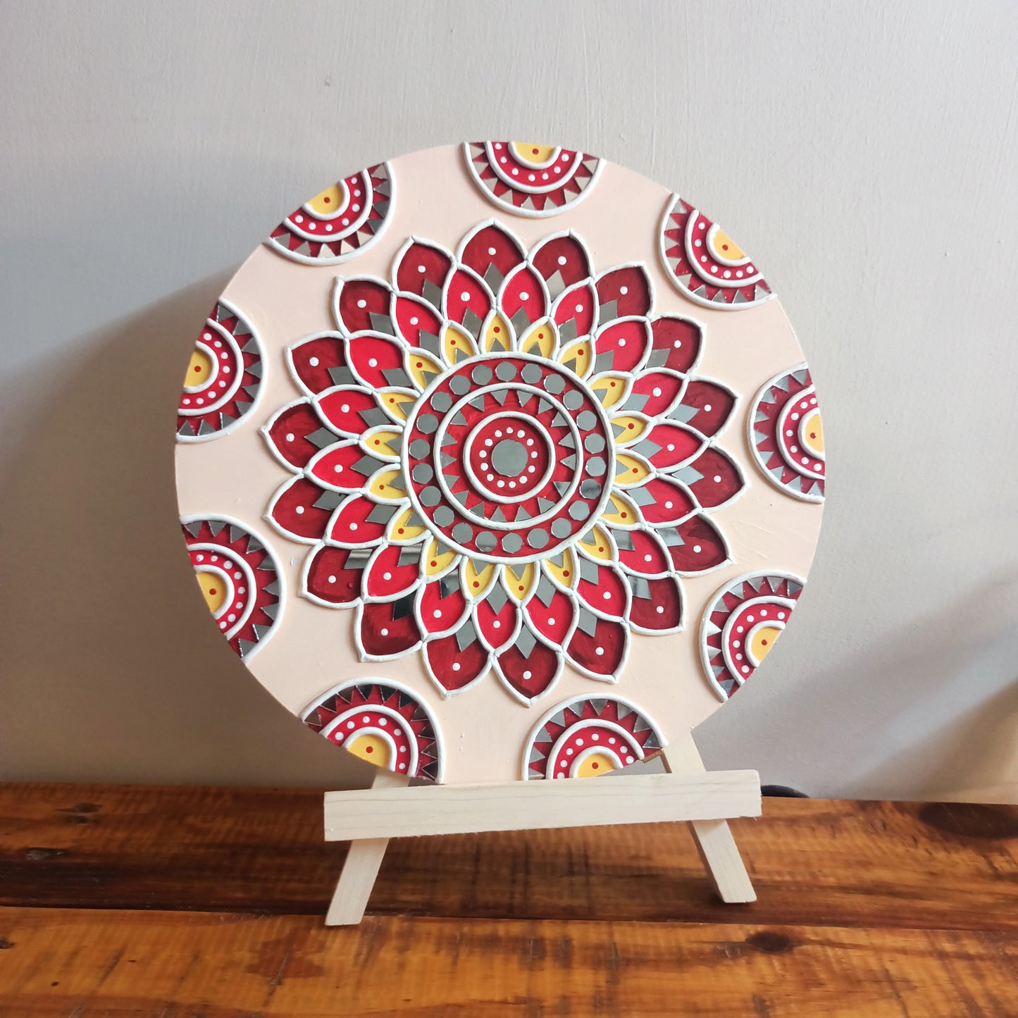 Lippan Mandala Wall Art, Mud Mirror Indian Folk Decor