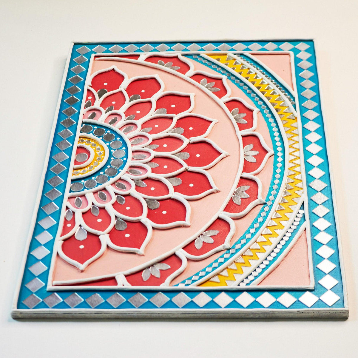 Lippan Art Wall Decor: Mud & Mirror Mandala, Bohemian Folk Art