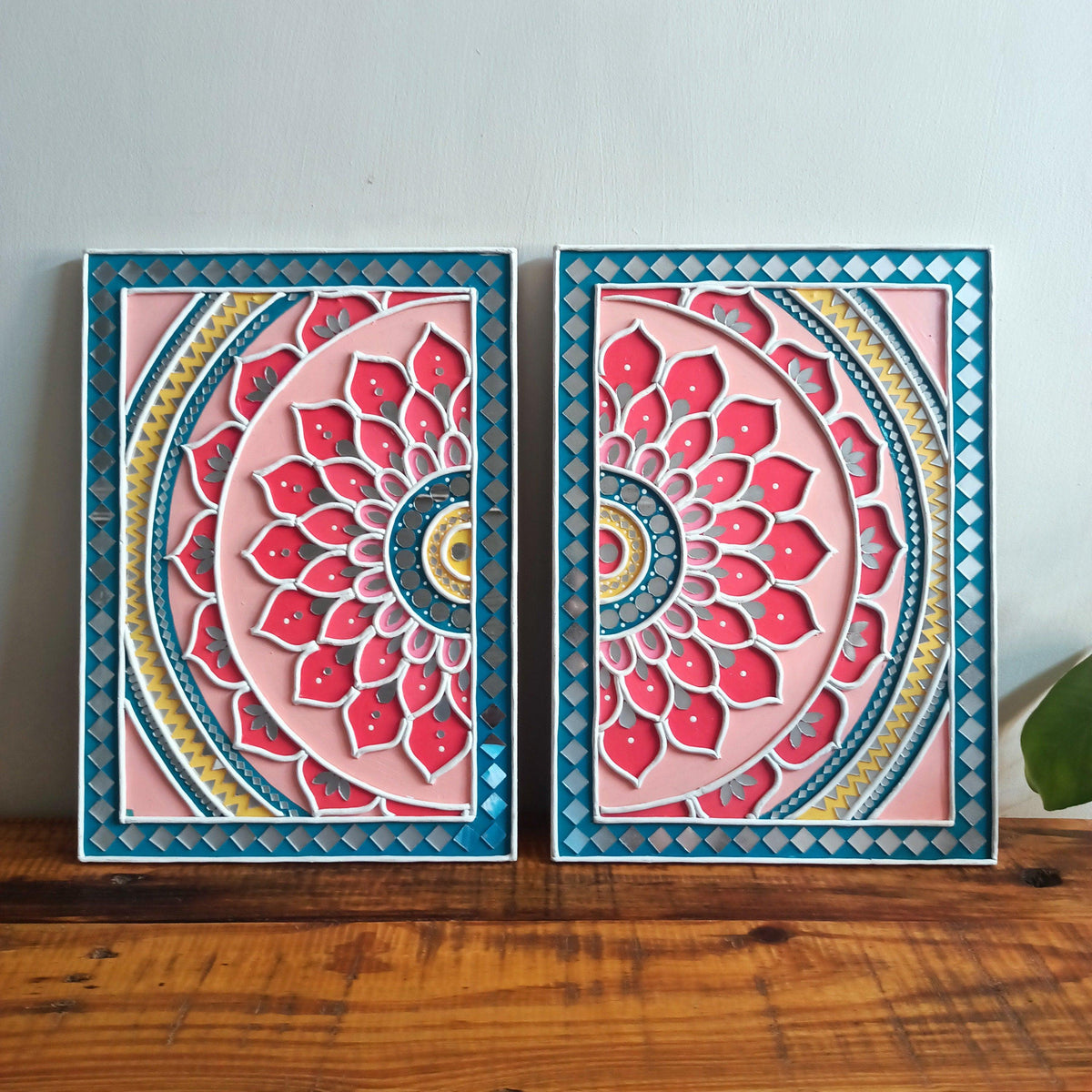 Lippan Art Wall Decor: Mud & Mirror Mandala, Bohemian Folk Art