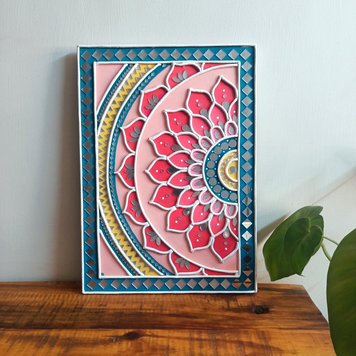 Lippan Mandala Wall Decor, Mud & Mirror Indian Folk Art
