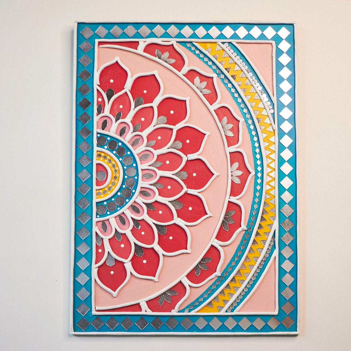 Lippan Art Wall Decor: Mud & Mirror Mandala, Bohemian Folk Art