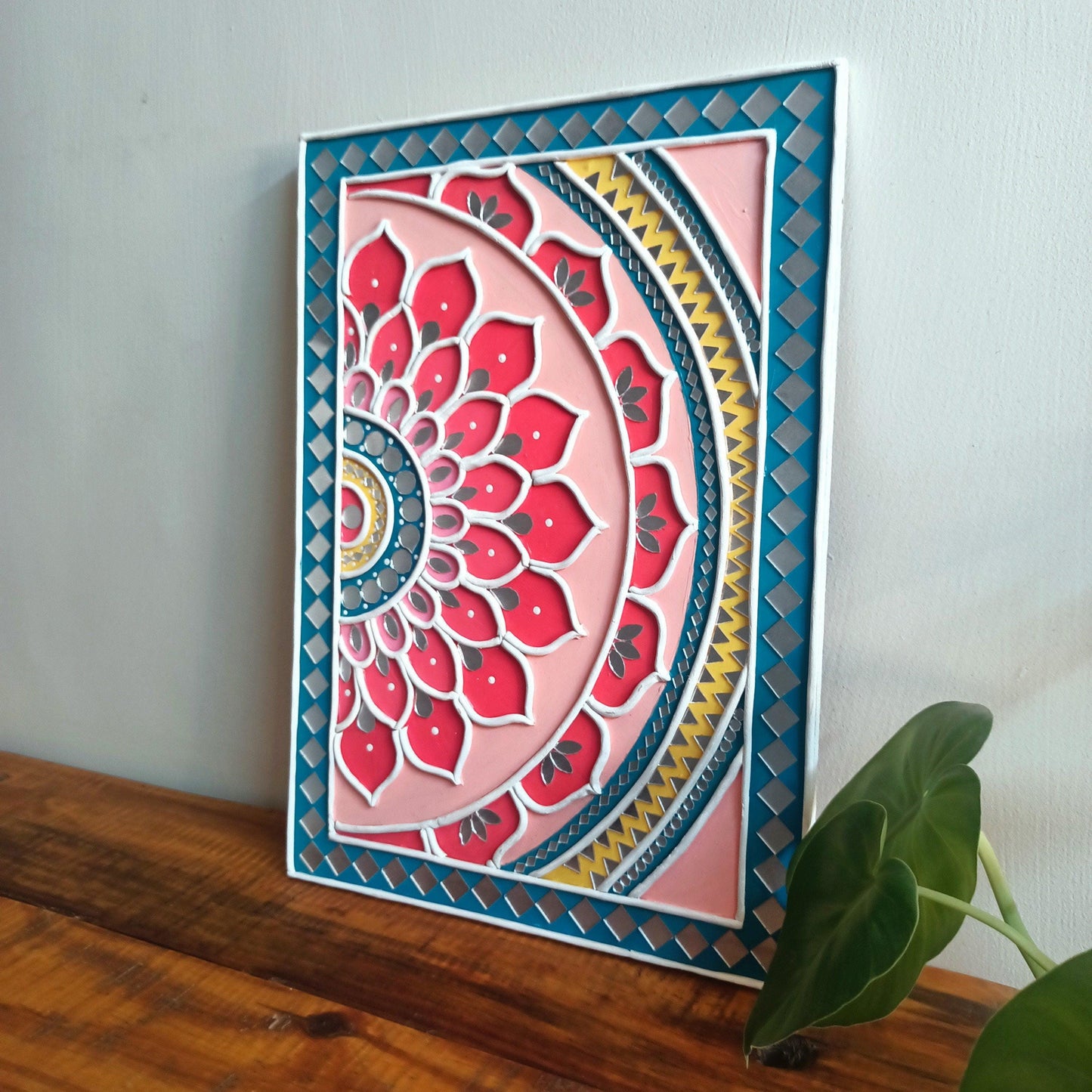 Lippan Art Wall Decor: Mud & Mirror Mandala, Bohemian Folk Art