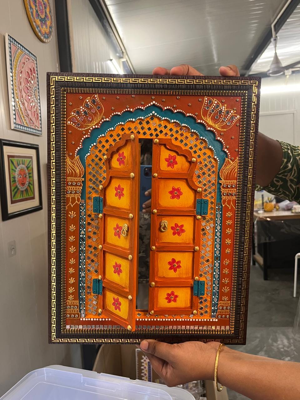 Handmade Jodhpuri Jharokha Mirror | Rajasthani Wall Hanging | Ethnic Home Accent | Housewarming Gift