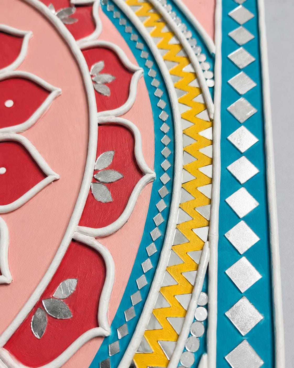 Lippan Art Wall Decor: Mud & Mirror Mandala, Bohemian Folk Art