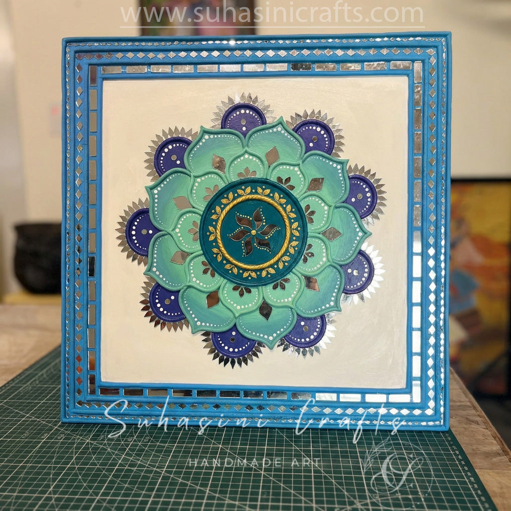 Sunflower Lippan Mandala Mud & Mirror Wall Decor